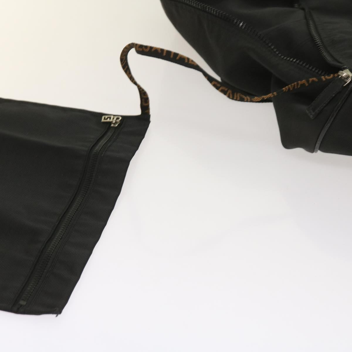 FENDI Boston Bag Canvas 2way Black bs11779