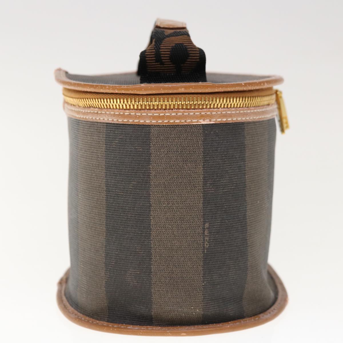 FENDI Pecan Canvas Vanity Cosmetic Pouch Black Brown bs11794