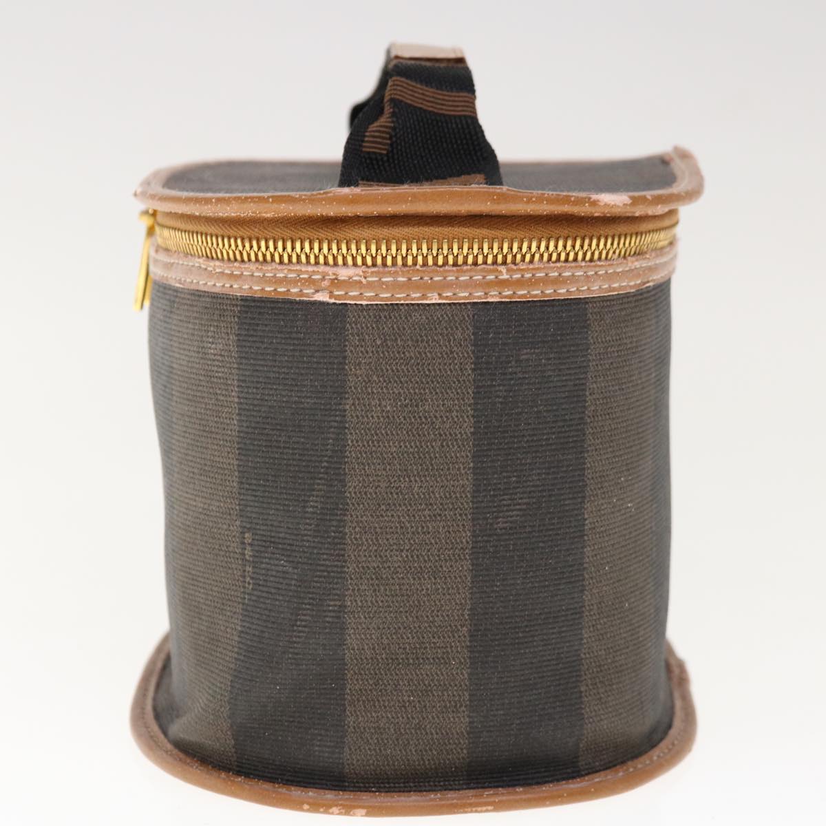 FENDI Pecan Canvas Vanity Cosmetic Pouch Black Brown bs11794