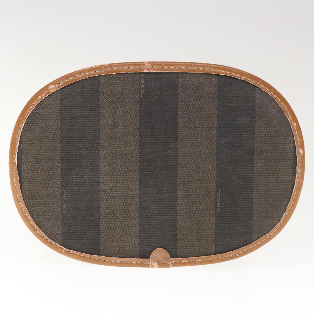 FENDI Pecan Canvas Vanity Cosmetic Pouch Black Brown bs11794