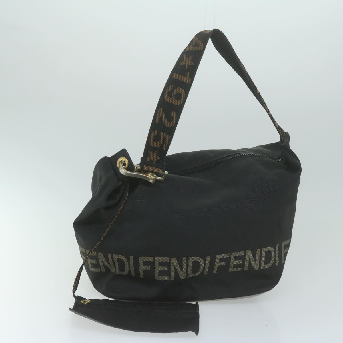 FENDI Pouch Pecan Canvas Shoulder Bag Canvas 2Set Black Brown bs11795