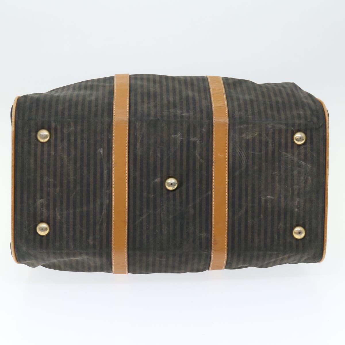 FENDI Pecan Canvas Boston Bag Coated Canvas 2way Brown Khaki bs12003