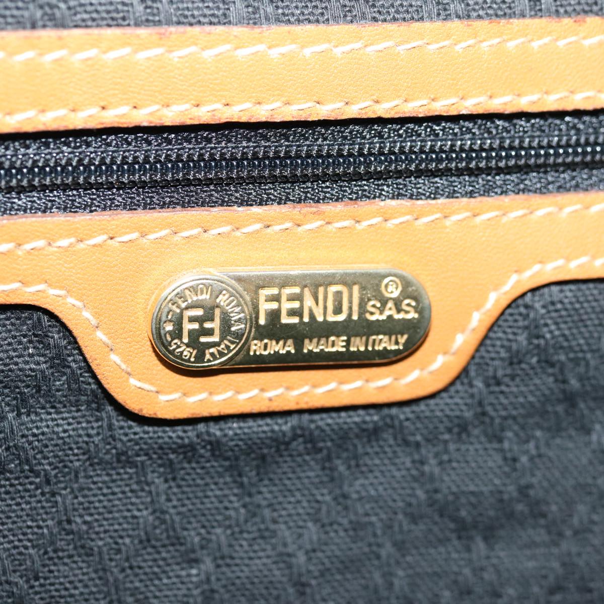 FENDI Pecan Canvas Boston Bag Coated Canvas 2way Brown Khaki bs12003