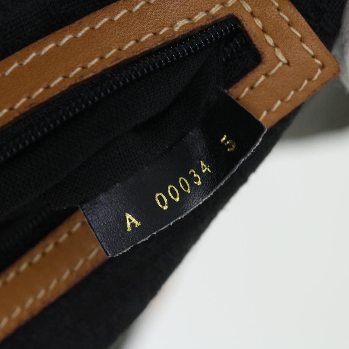 FENDI Pecan Canvas Boston Bag Coated Canvas 2way Brown Khaki bs12003
