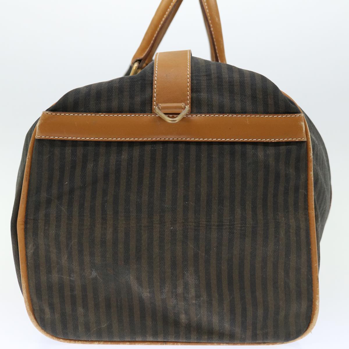 FENDI Pecan Canvas Boston Bag Coated Canvas 2way Brown Khaki bs12003