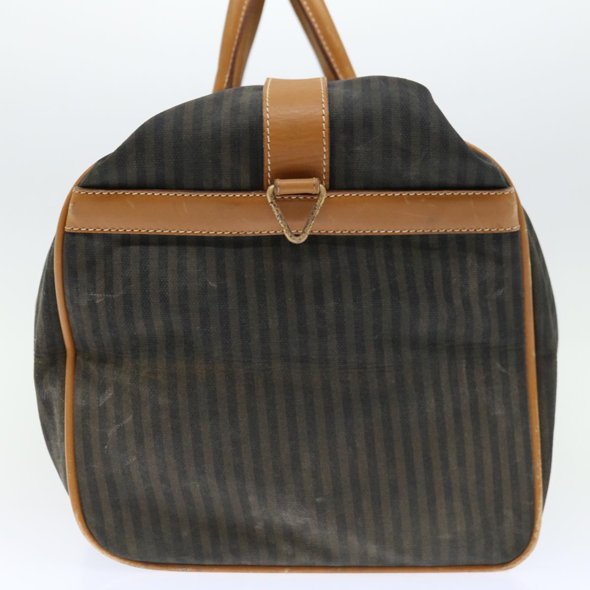 FENDI Pecan Canvas Boston Bag Coated Canvas 2way Brown Khaki bs12003