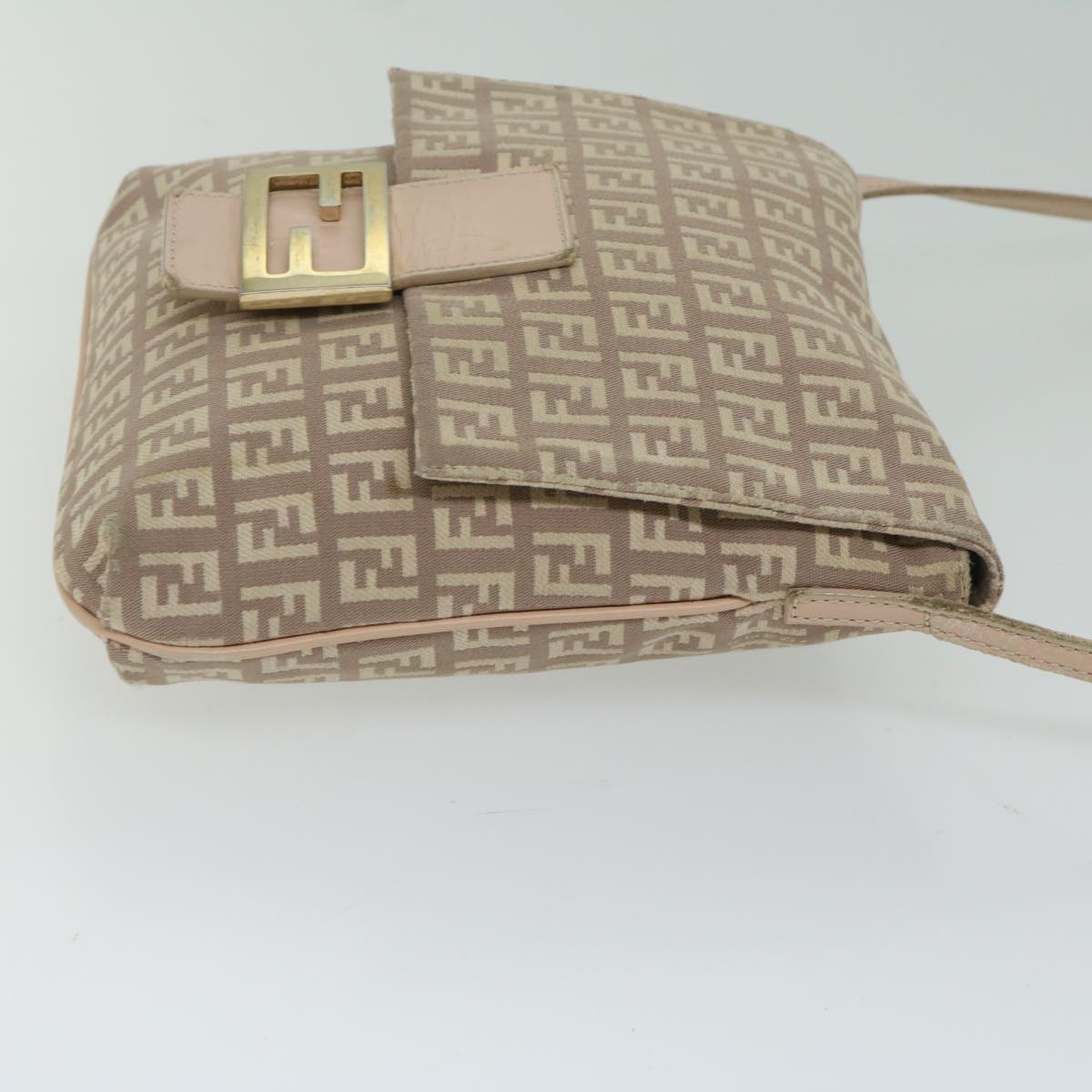 FENDI Zucchino Canvas Shoulder Bag Pink bs12154