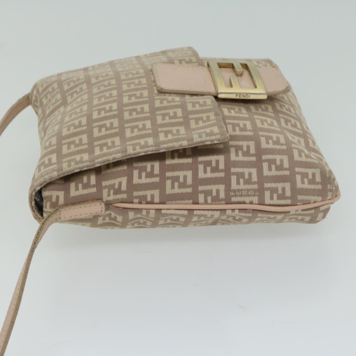 FENDI Zucchino Canvas Shoulder Bag Pink bs12154