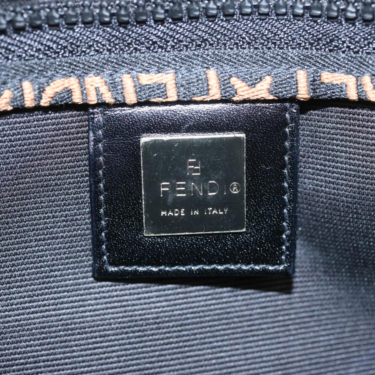 FENDI Hand Bag Canvas Black bs12314