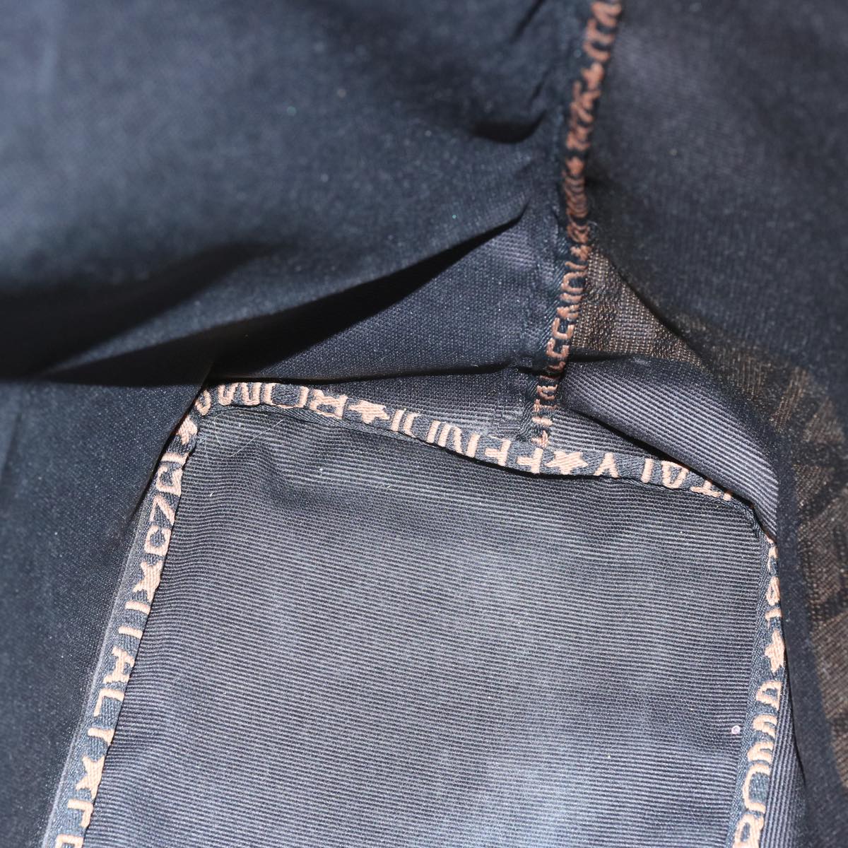 FENDI Hand Bag Canvas Black bs12314