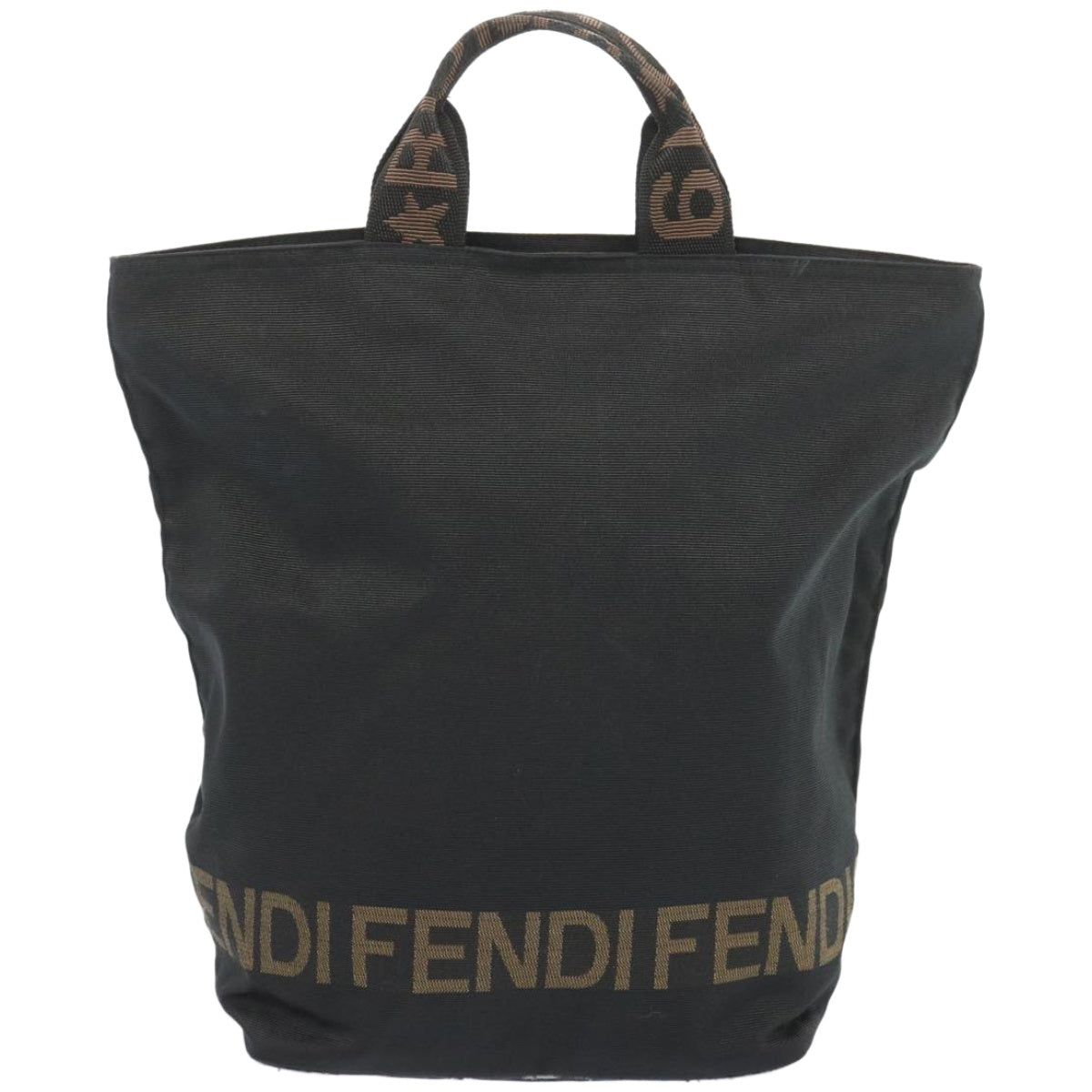 FENDI Hand Bag Canvas Black bs12314