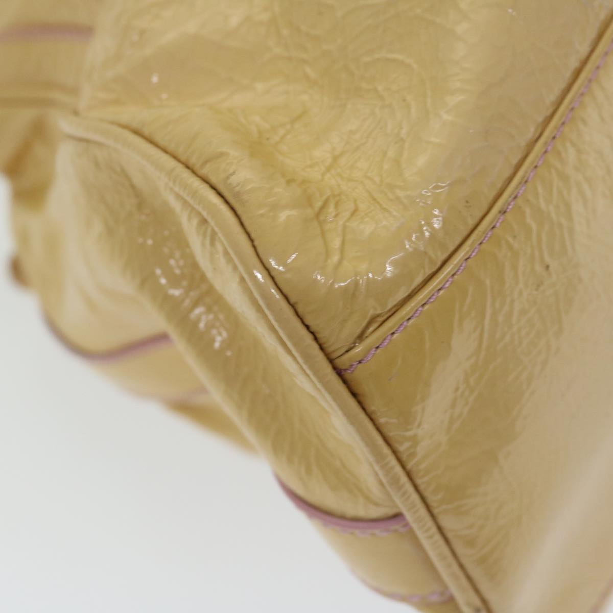 FENDI Hand Bag Enamel Beige bs12356
