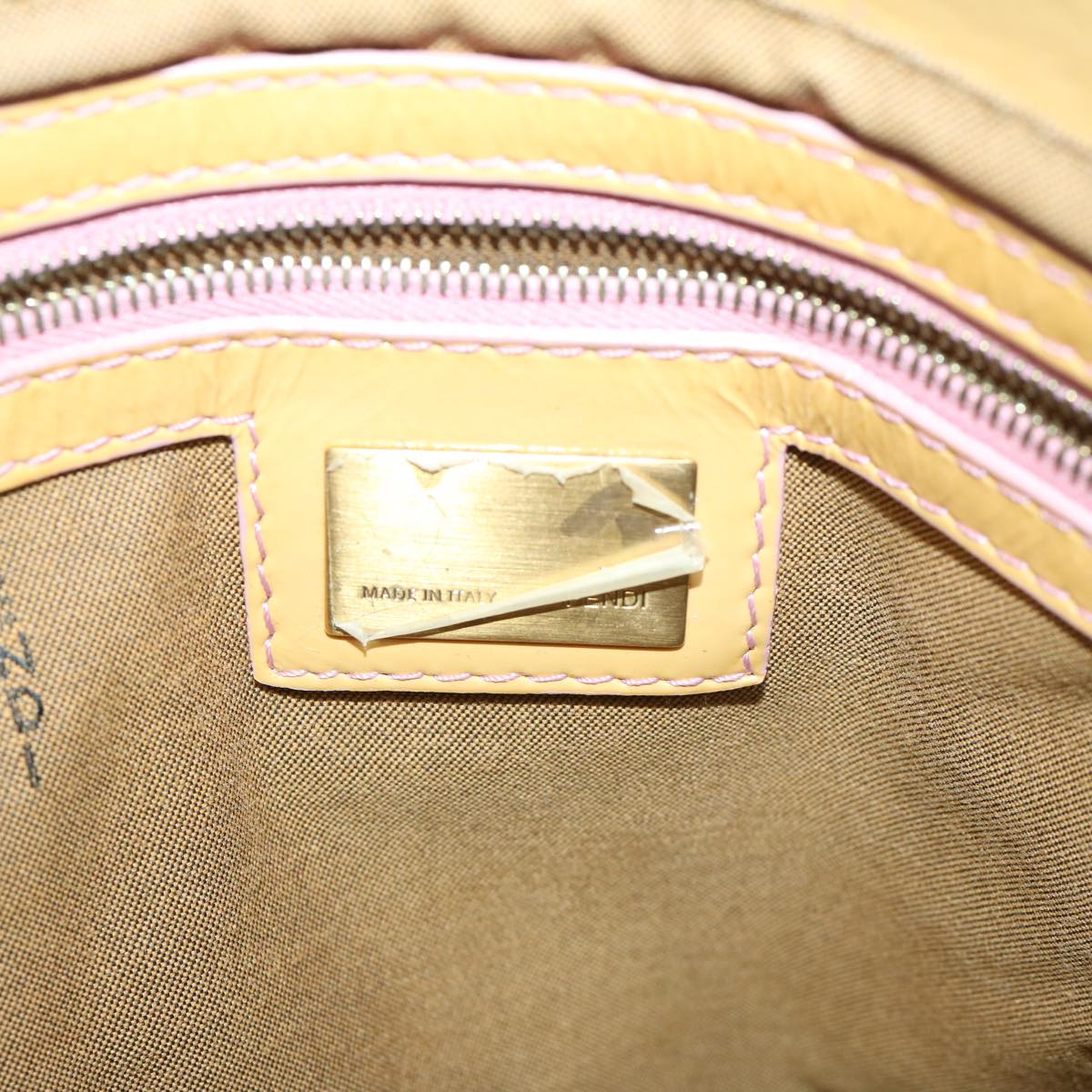 FENDI Hand Bag Enamel Beige bs12356