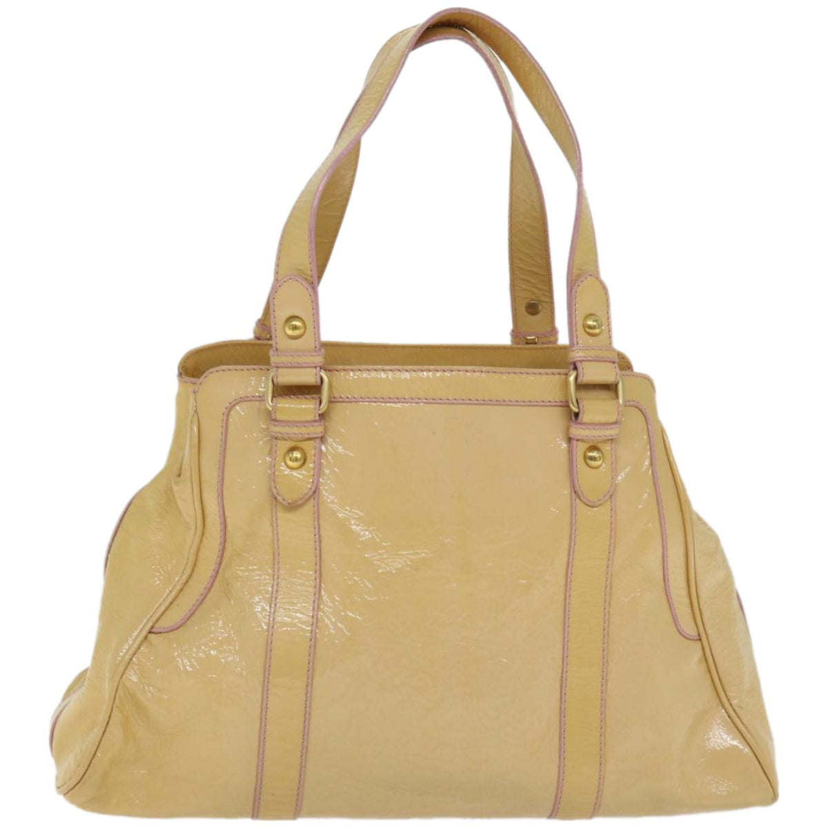 FENDI Hand Bag Enamel Beige bs12356