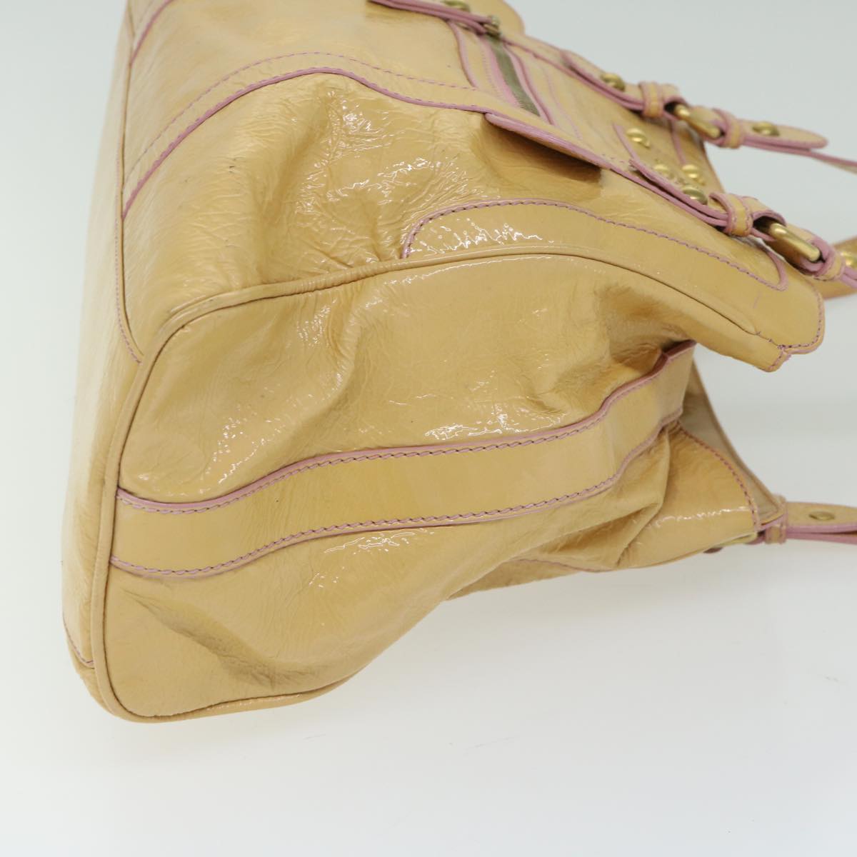 FENDI Hand Bag Enamel Beige bs12356