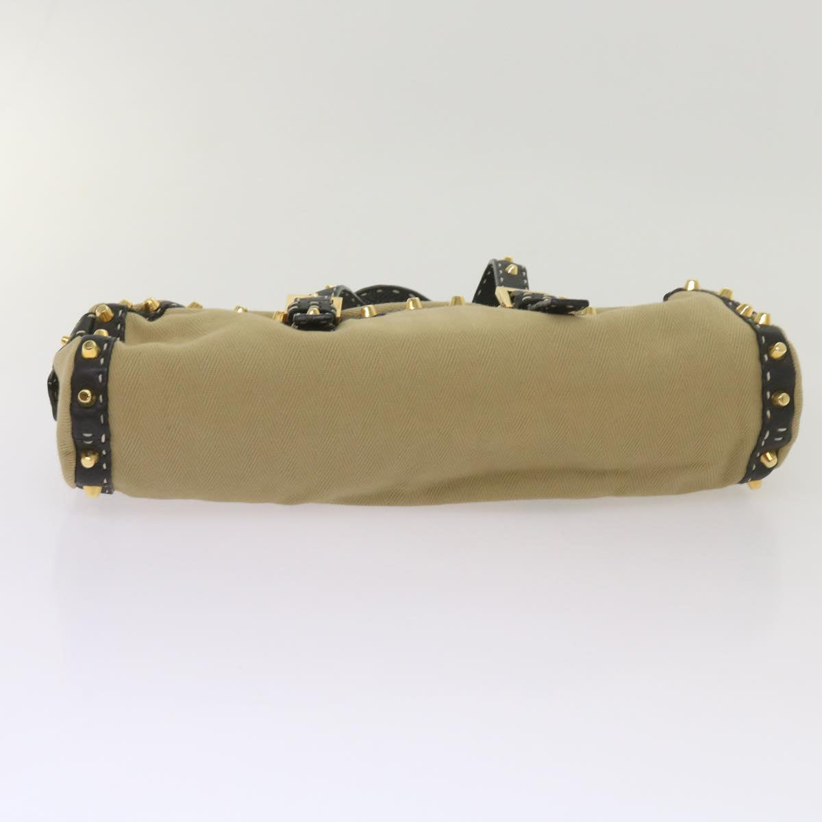 FENDI Hand Bag Canvas Beige bs12367