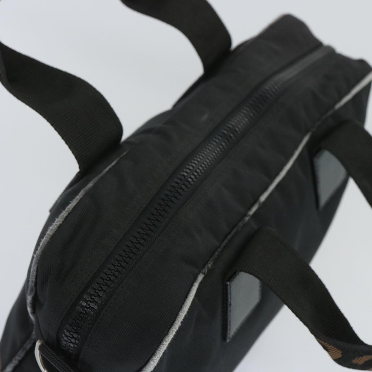 FENDI Hand Bag Canvas Black bs12372