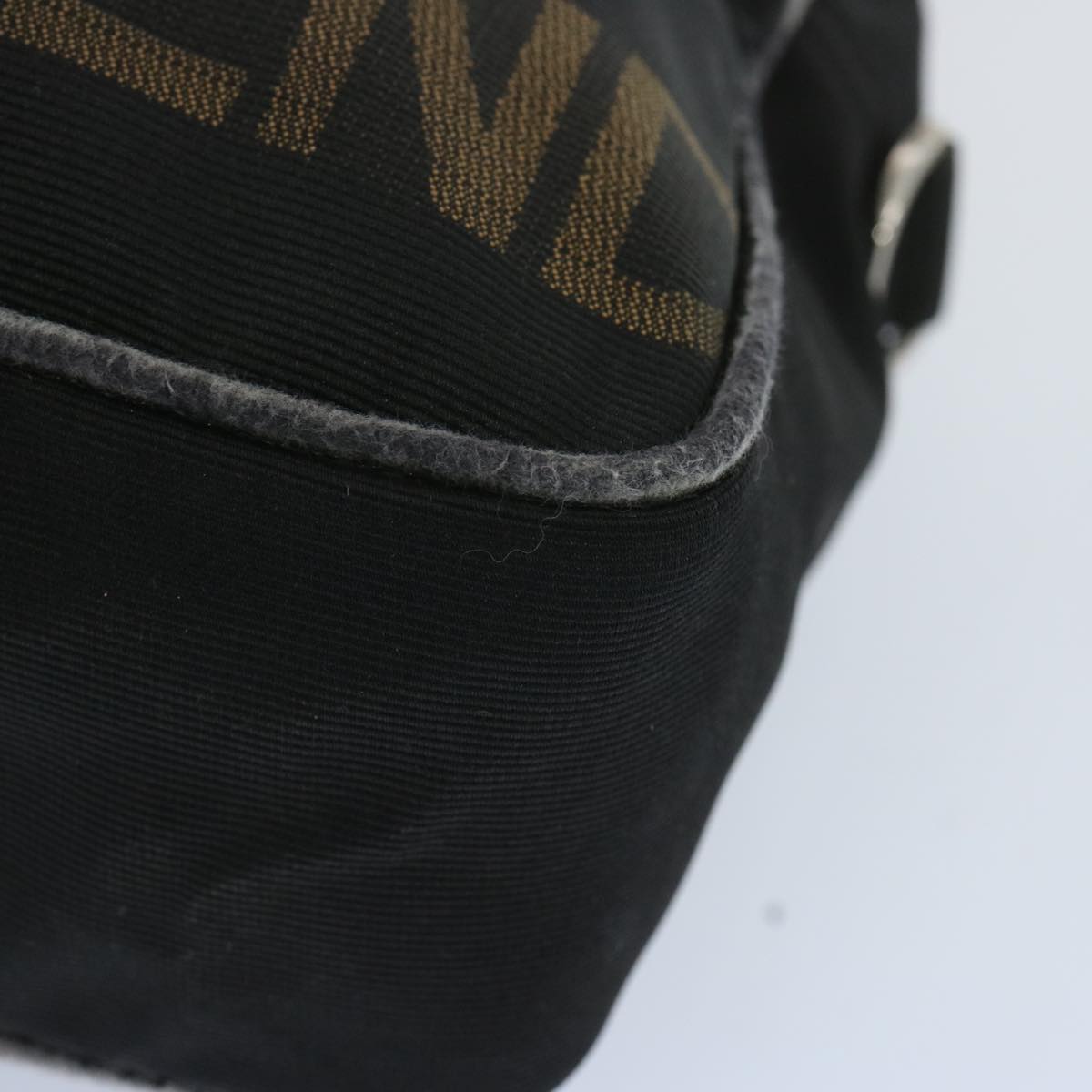 FENDI Hand Bag Canvas Black bs12372