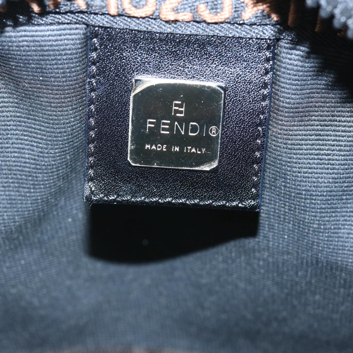 FENDI Hand Bag Canvas Black bs12372