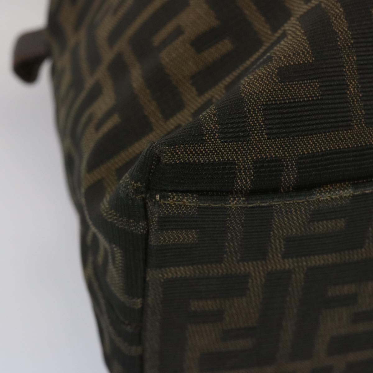 FENDI Zucca Canvas Tote Bag Black Brown bs12373