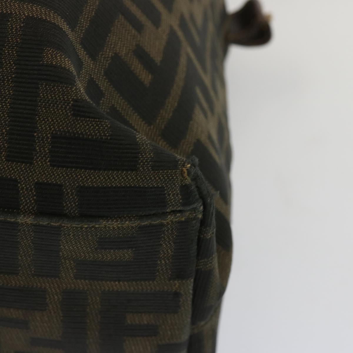 FENDI Zucca Canvas Tote Bag Black Brown bs12373