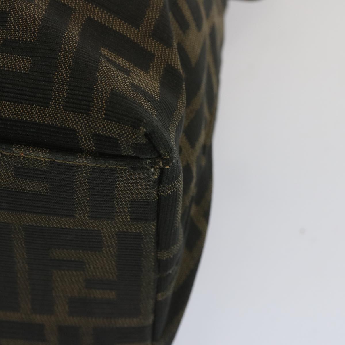 FENDI Zucca Canvas Tote Bag Black Brown bs12373