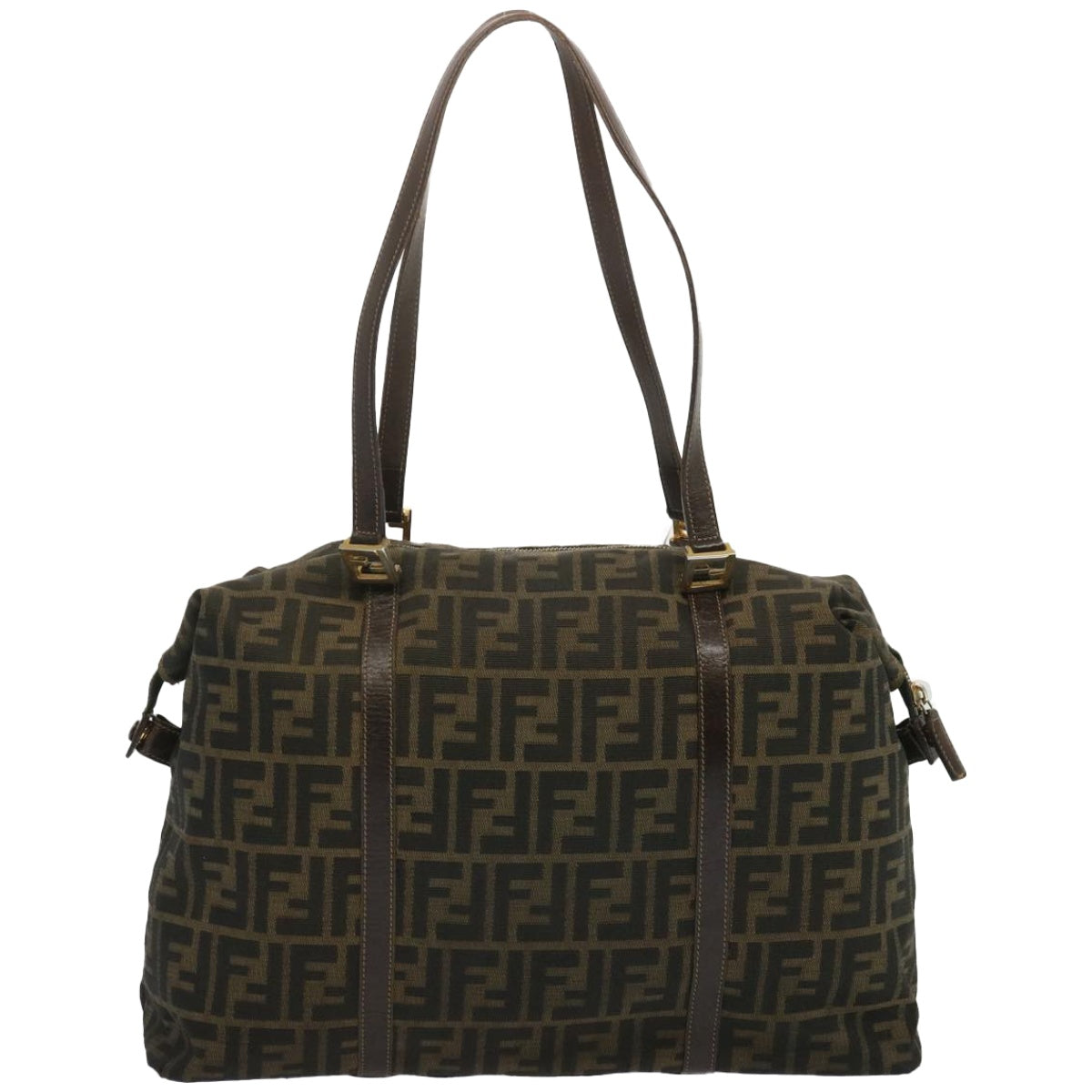 FENDI Zucca Canvas Tote Bag Black Brown bs12373
