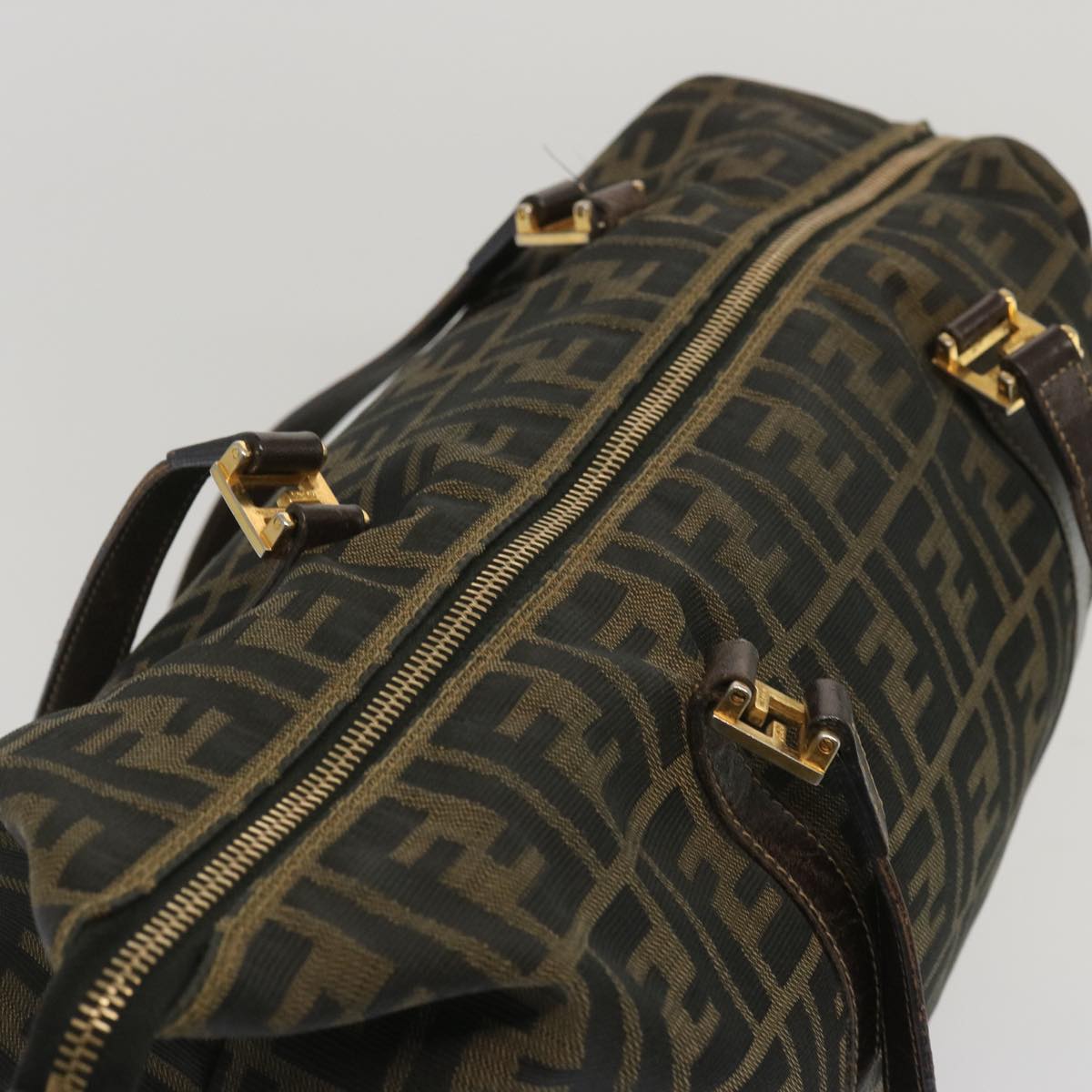 FENDI Zucca Canvas Tote Bag Black Brown bs12373