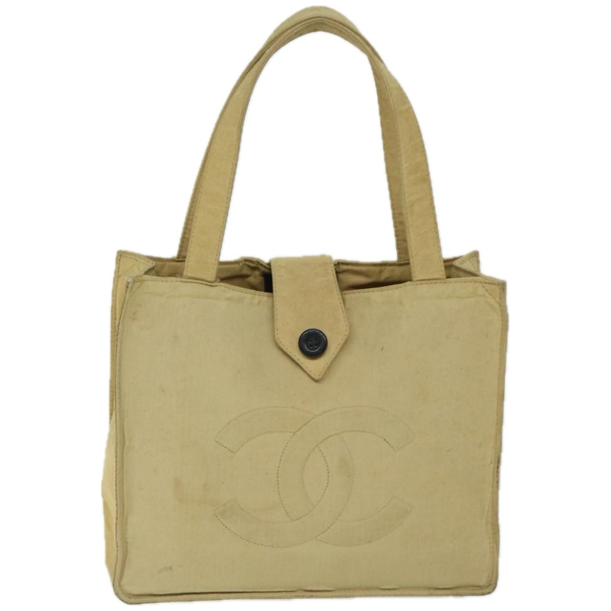 CHANEL Hand Bag Nylon Beige CC bs12434