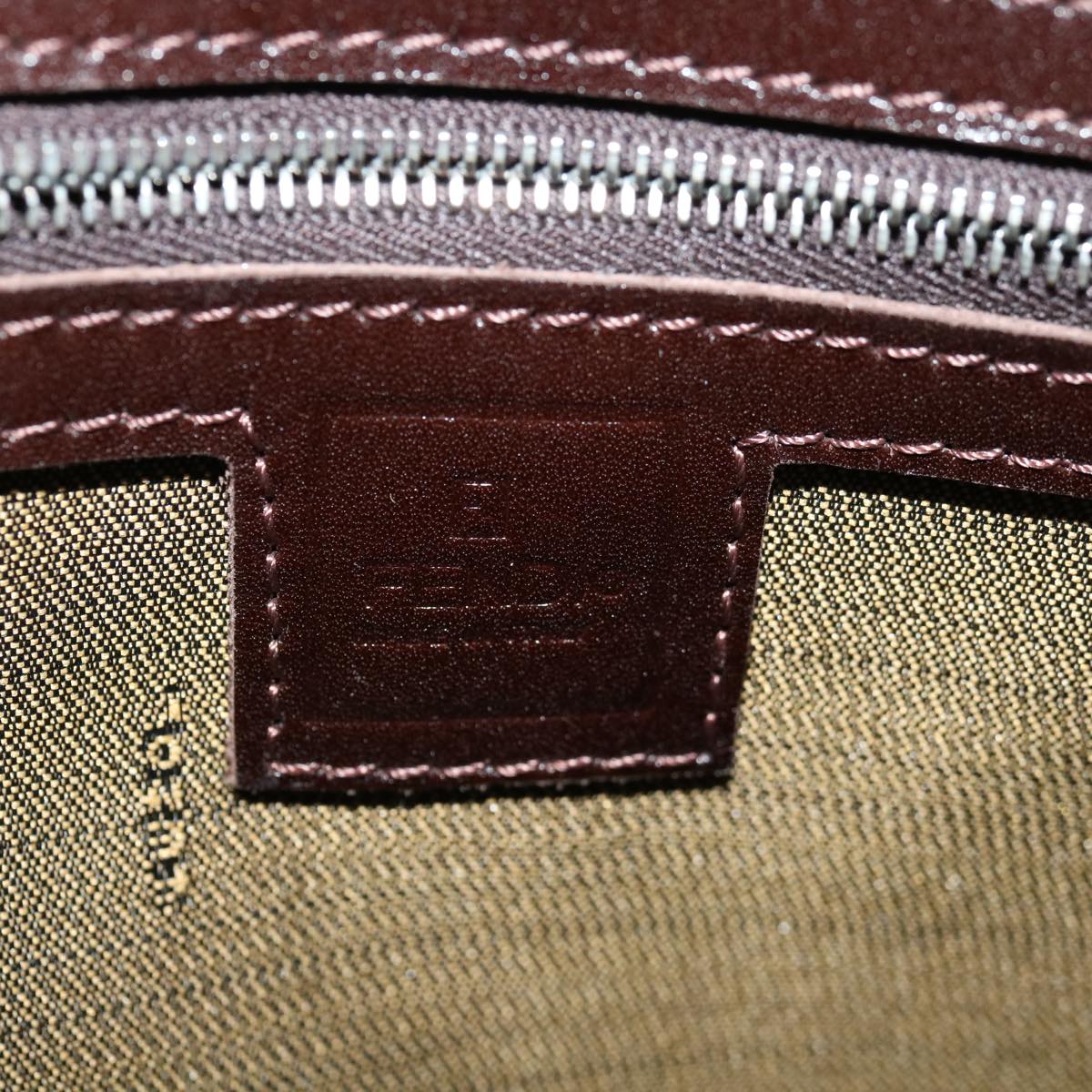 FENDI Zucca Canvas Hand Bag Black Brown