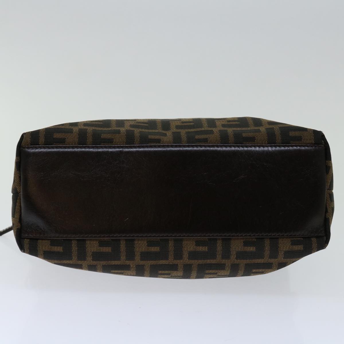 FENDI Zucca Canvas Hand Bag Black Brown