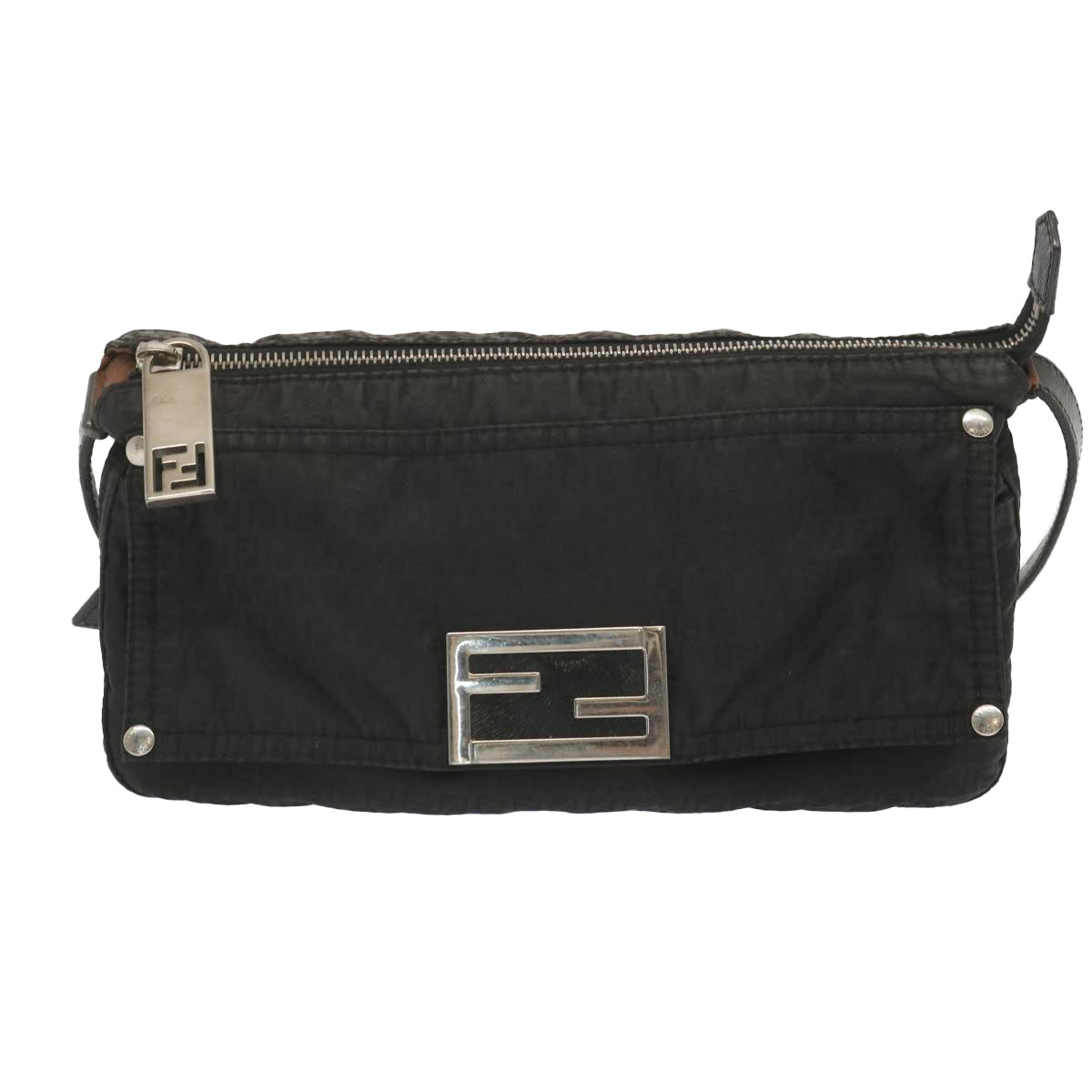 FENDI Shoulder Bag Nylon Black bs12484