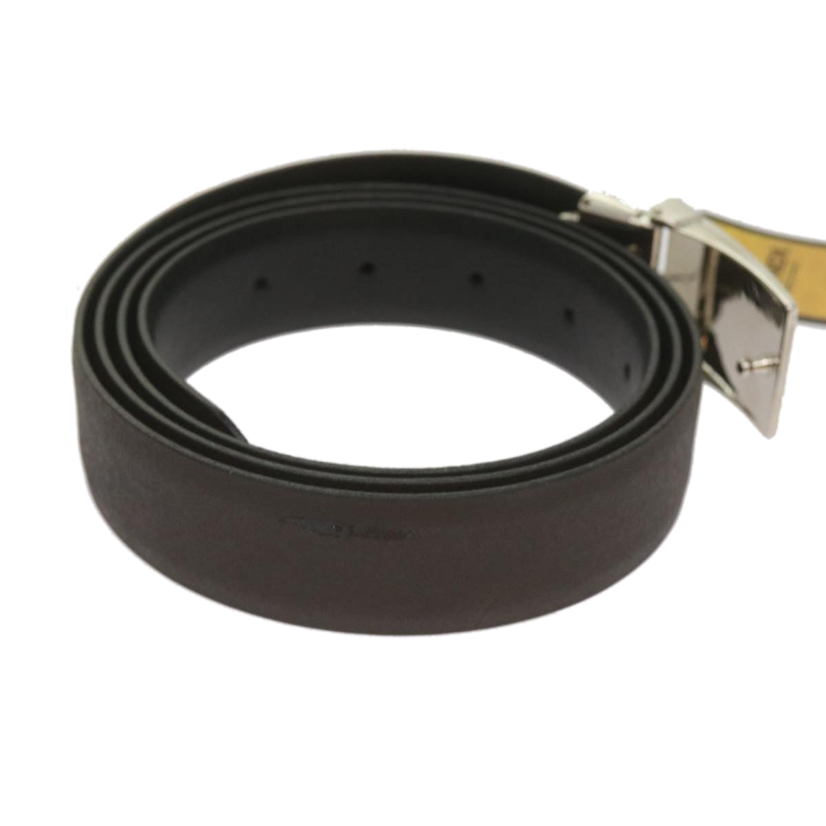 FENDI Belt Leather 48.8"" Brown bs12494
