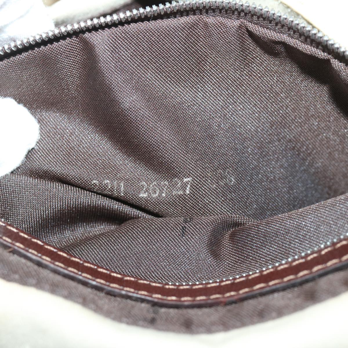 FENDI Mamma Baguette Shoulder Bag Canvas Beige bs12544