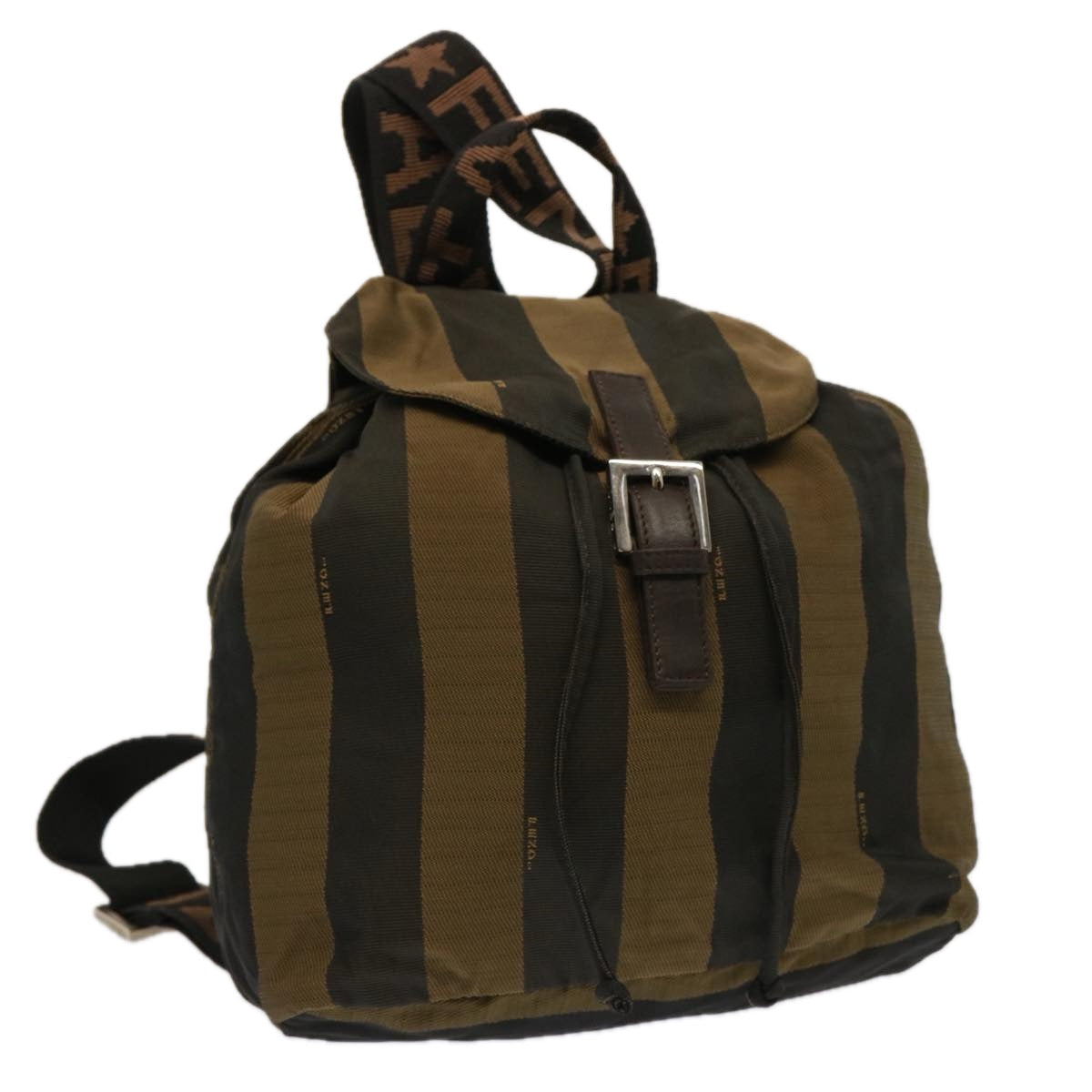 FENDI Pecan Canvas Backpack Nylon Brown bs12549
