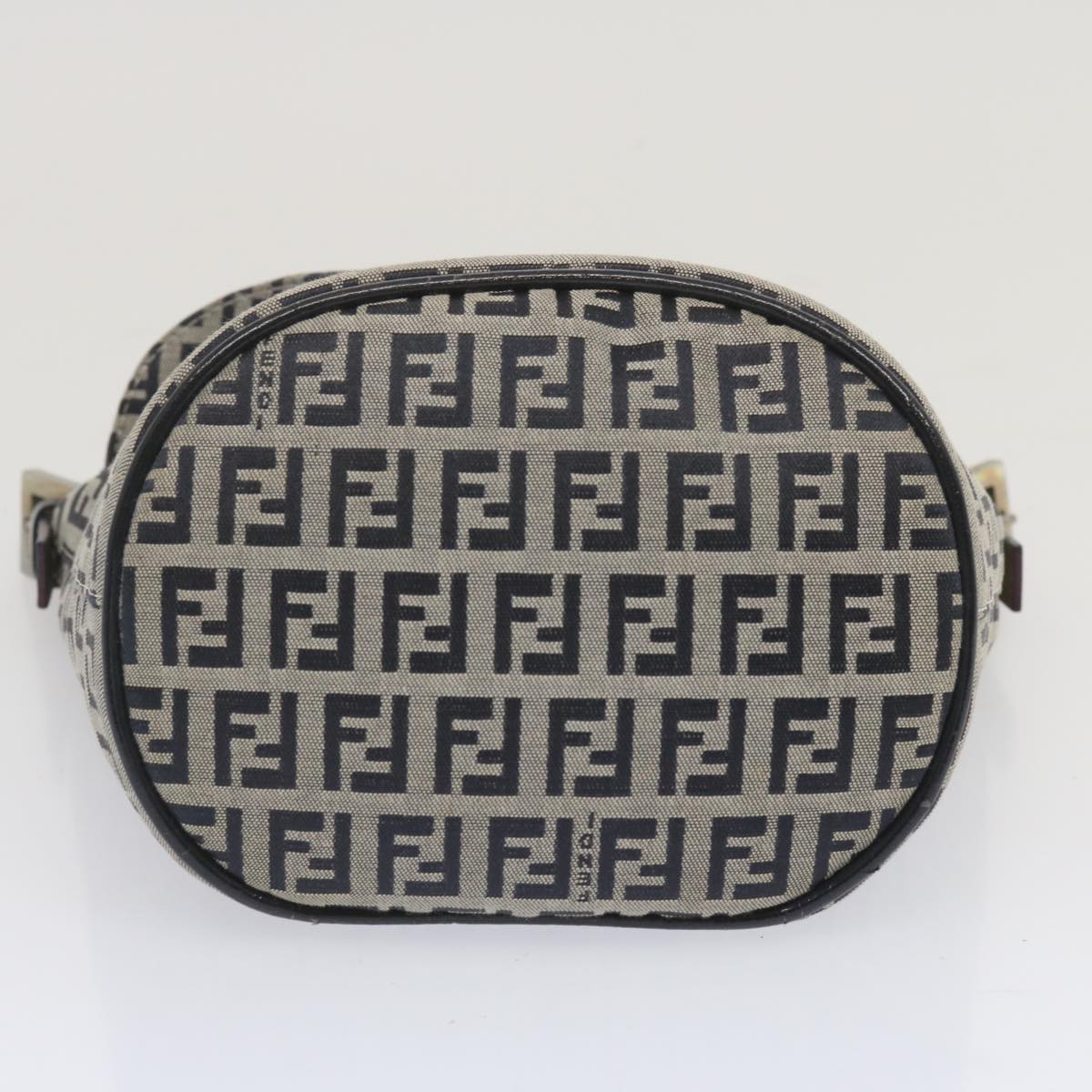 FENDI Zucchino Canvas Mamma Baguette Shoulder Bag Navy bs12563