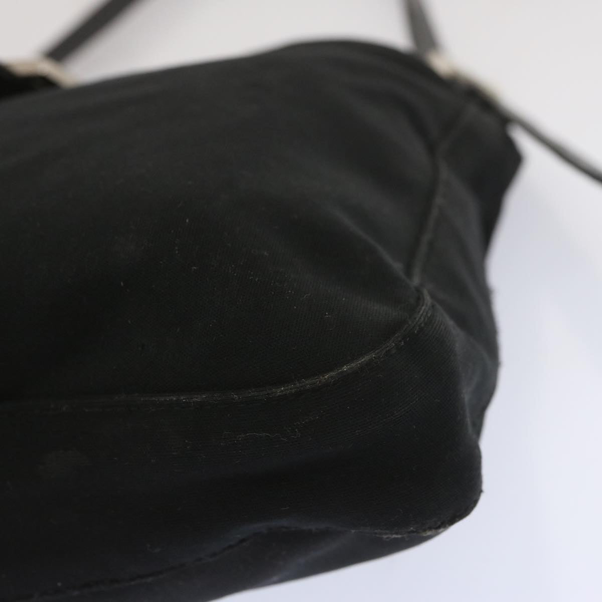 FENDI Mamma Baguette Shoulder Bag Nylon Black bs12642