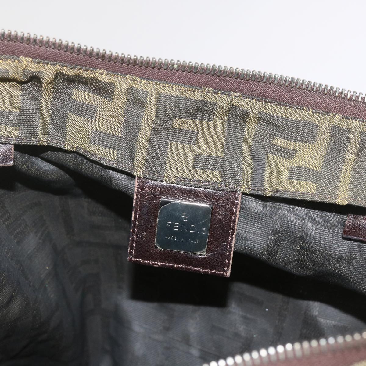 FENDI Zucca Canvas Tote Bag Black Brown bs12707