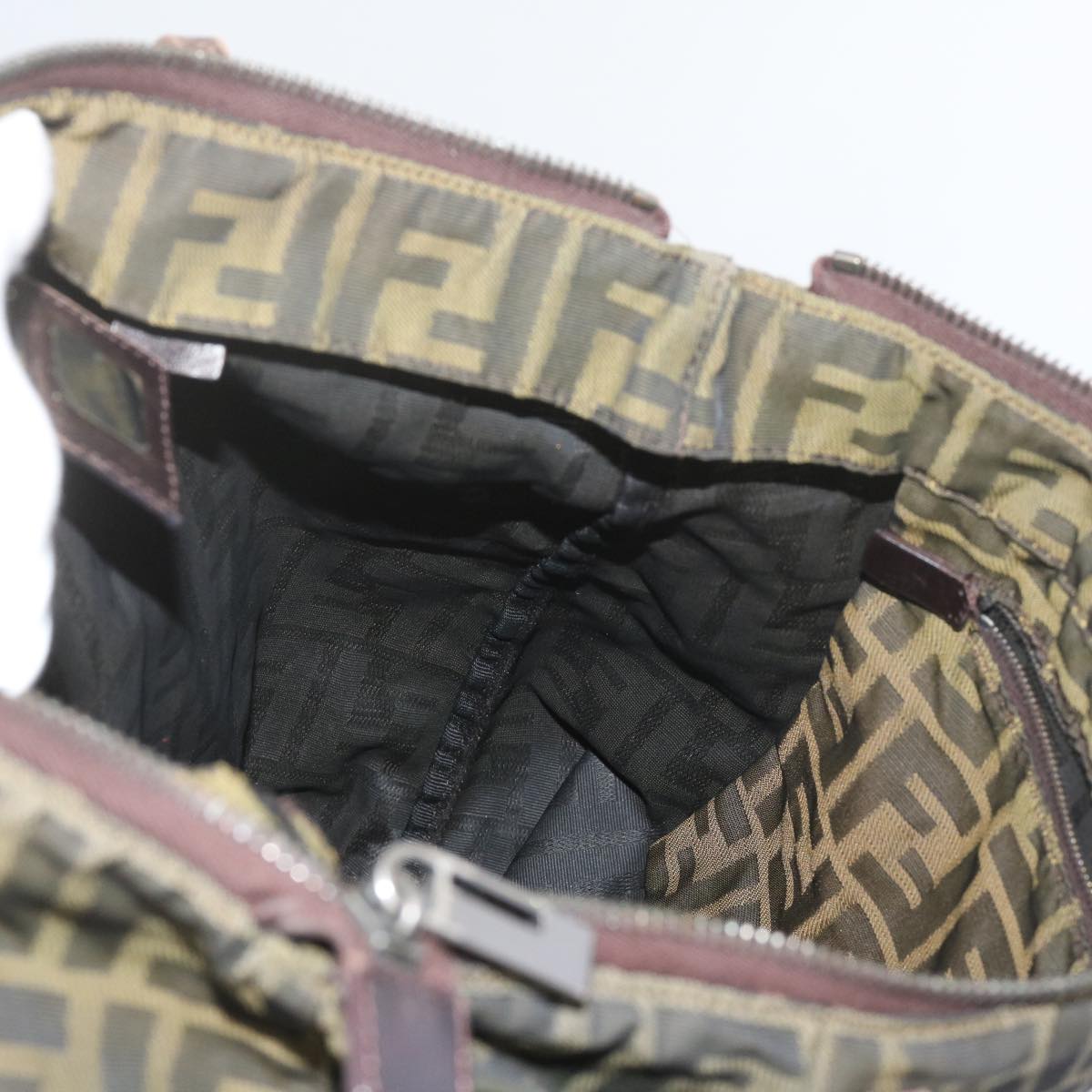 FENDI Zucca Canvas Tote Bag Black Brown bs12707