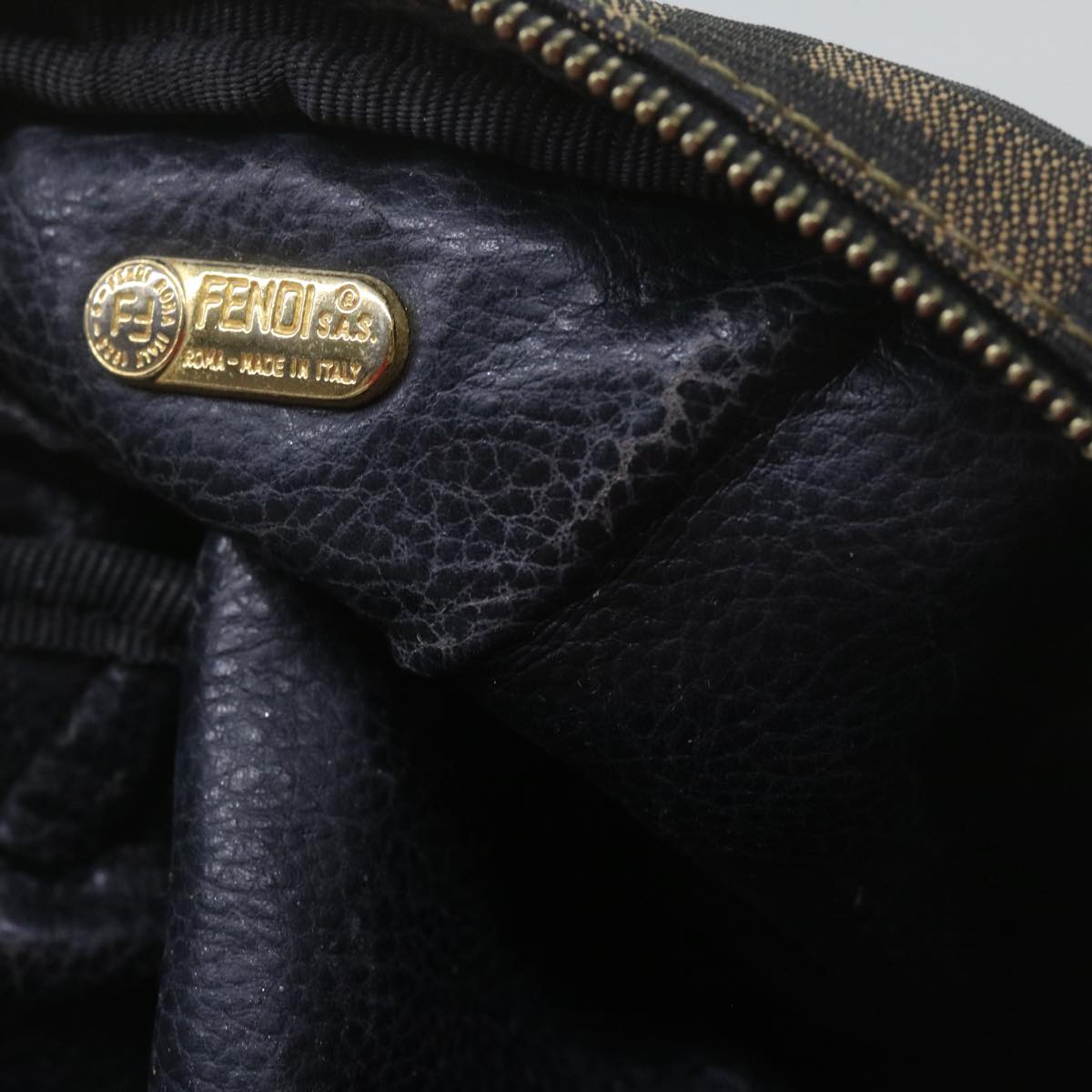 FENDI Zucca Canvas Pouch 2Set Black Brown bs12708