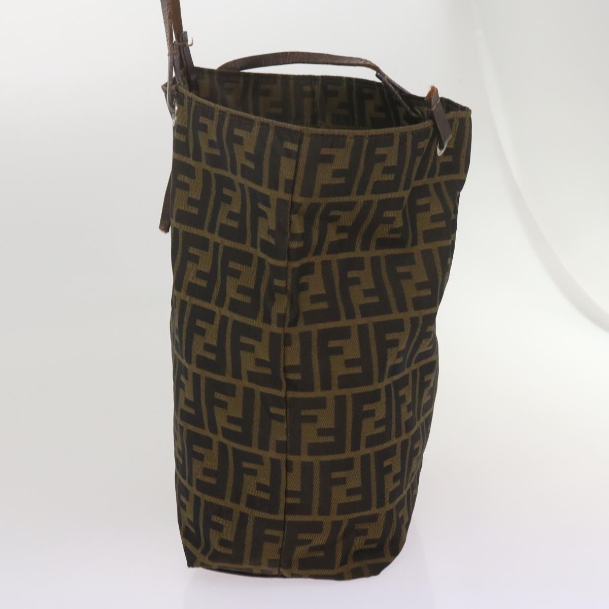 FENDI Zucca Canvas Hand Bag Brown Black bs12709