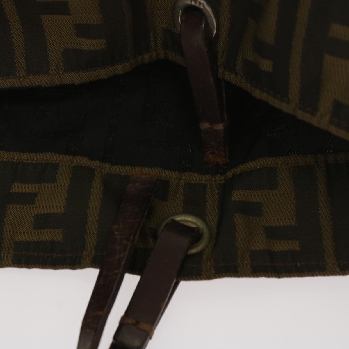 FENDI Zucca Canvas Hand Bag Brown Black bs12709