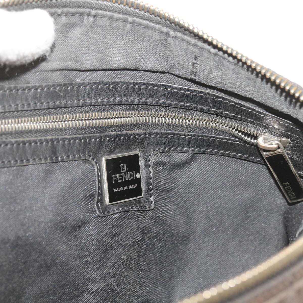 FENDI Zucchino Canvas Hand Bag Black bs12710