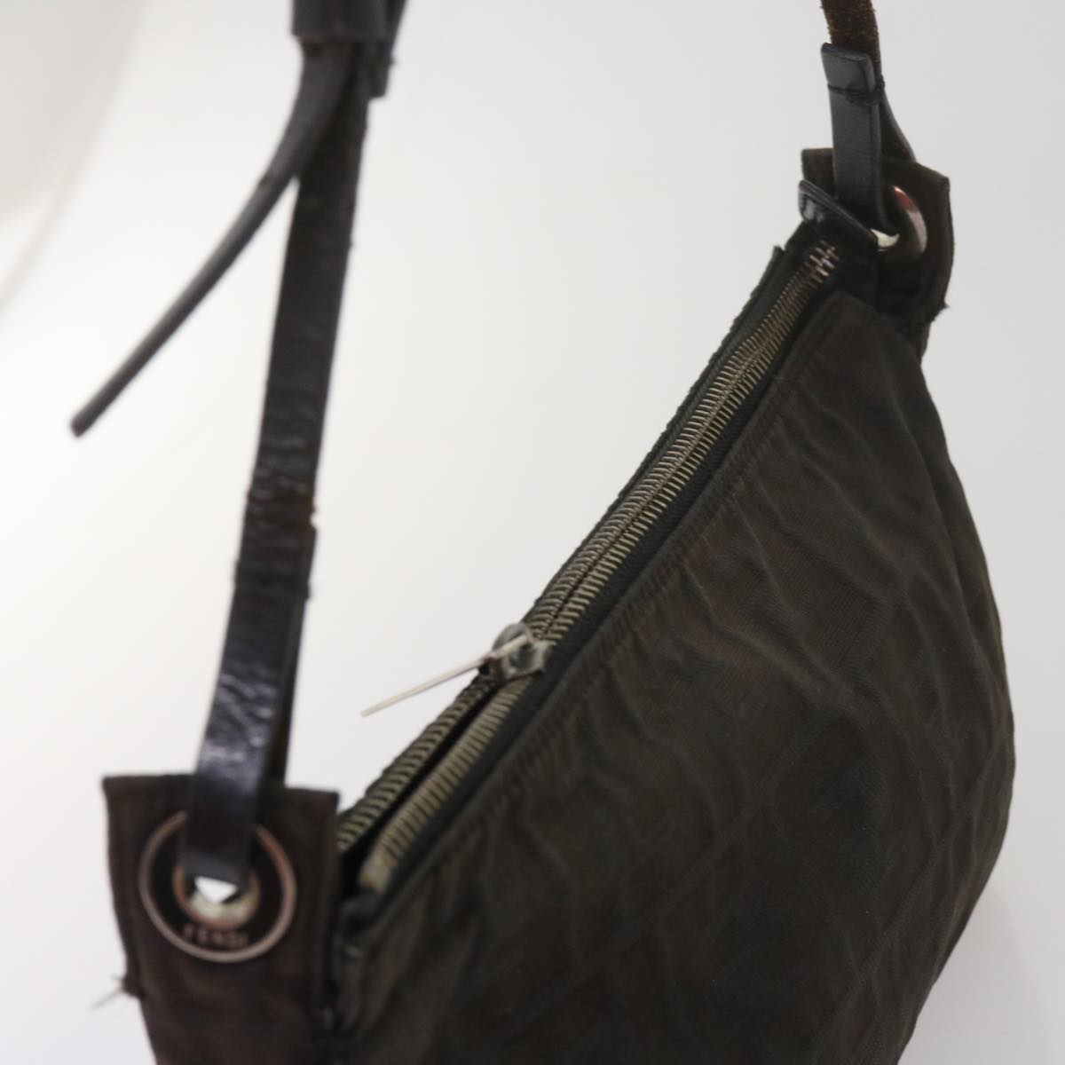 FENDI Zucchino Canvas Hand Bag Black bs12710