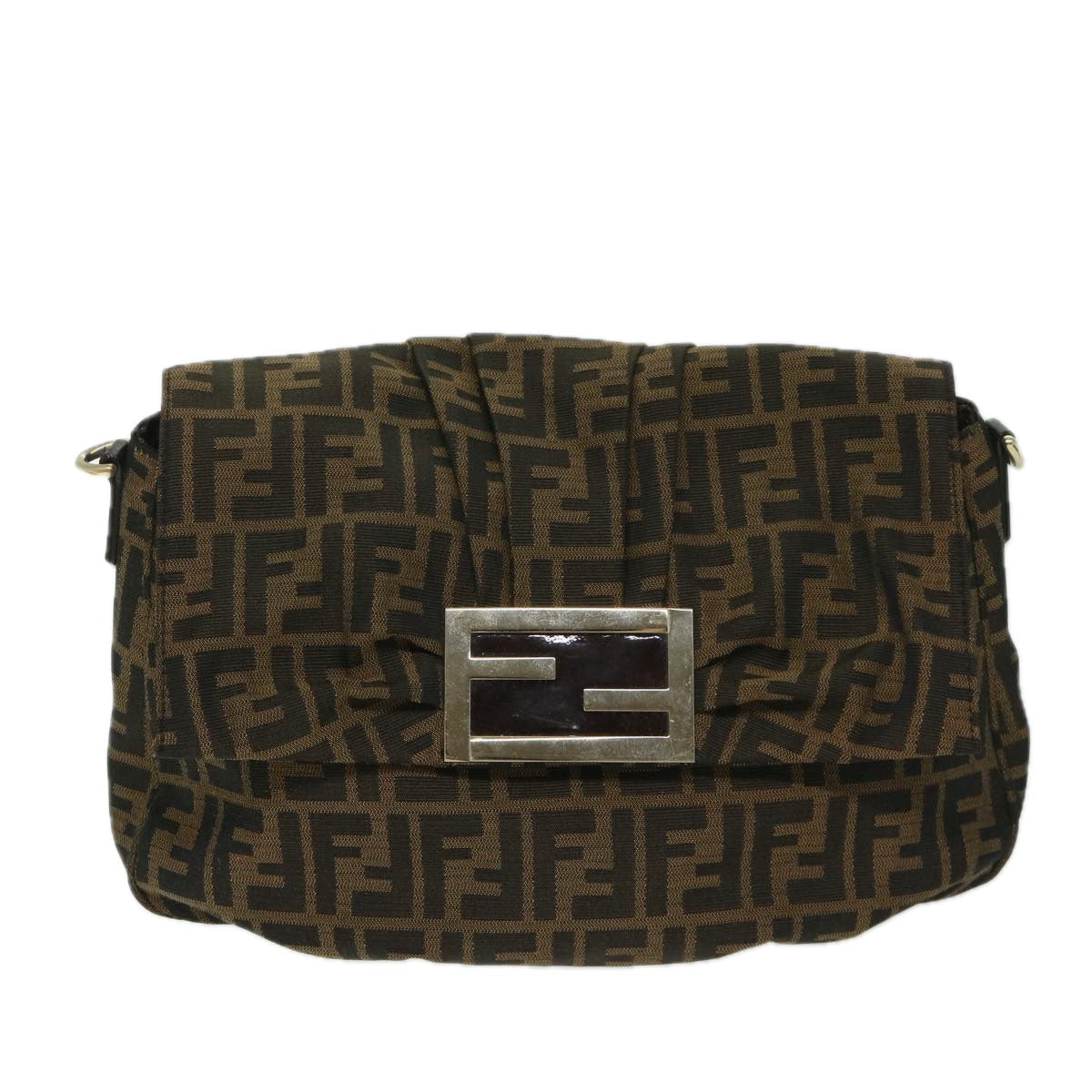 FENDI Zucca Canvas Shoulder Bag Brown bs12711