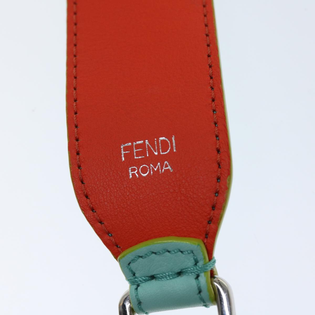 FENDI Shoulder Strap Leather 35.4"" Light Blue Orange bs12734