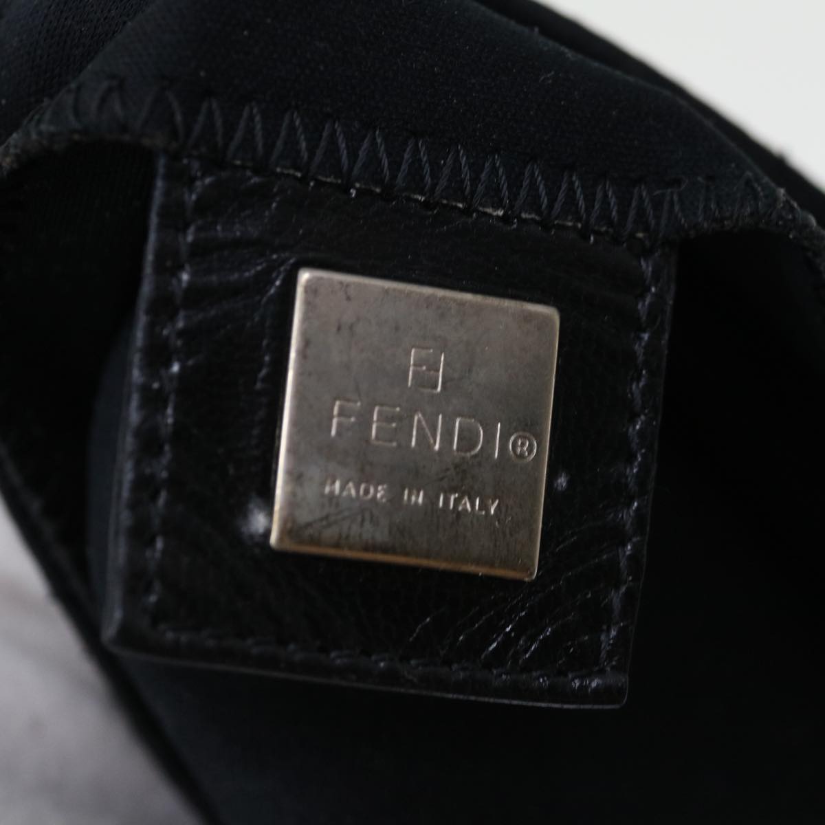 FENDI Mamma Baguette Shoulder Bag Nylon Black bs12893