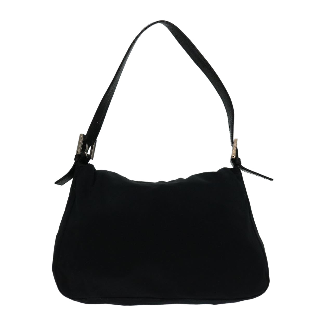 FENDI Mamma Baguette Shoulder Bag Nylon Black bs12893