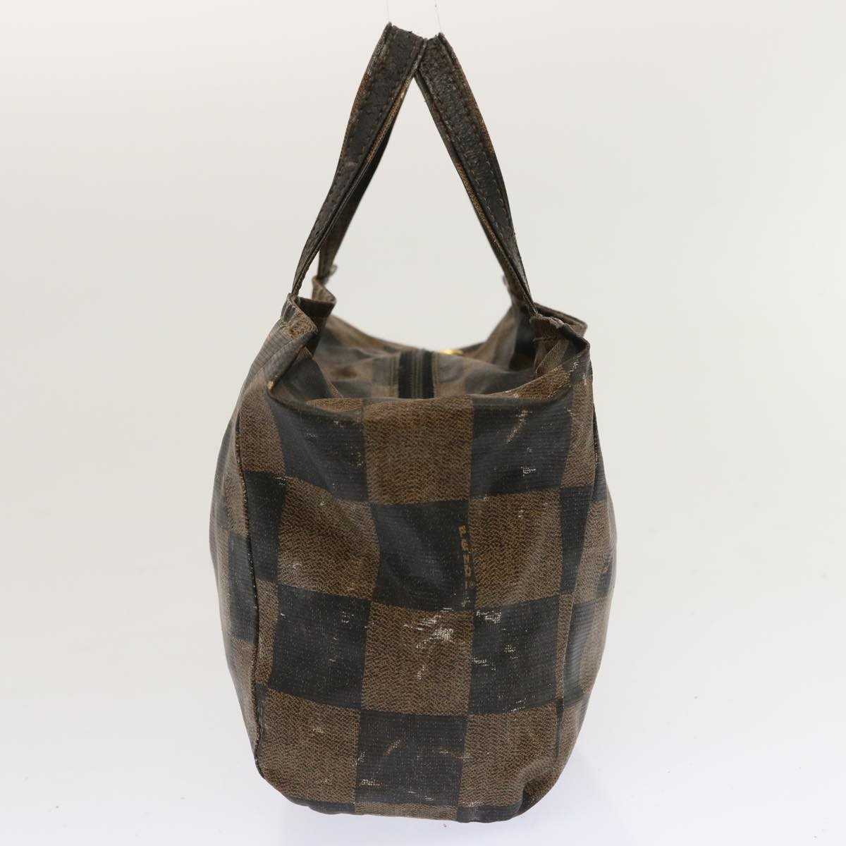 FENDI Zucchino Canvas Pecan Canvas Shoulder Bag 3Set Black Brown bs12932
