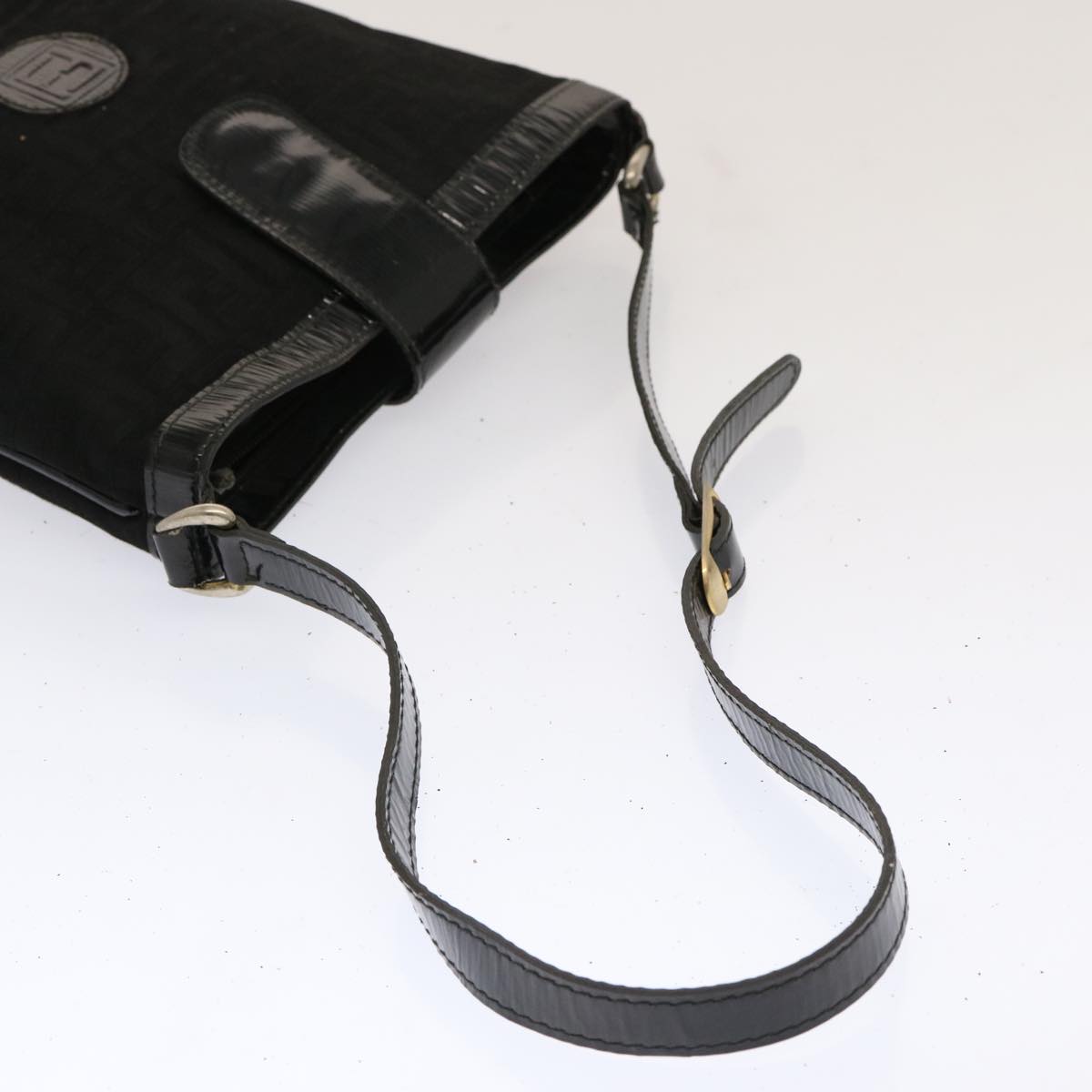 FENDI Zucchino Canvas Pecan Canvas Shoulder Bag 3Set Black Brown bs12932